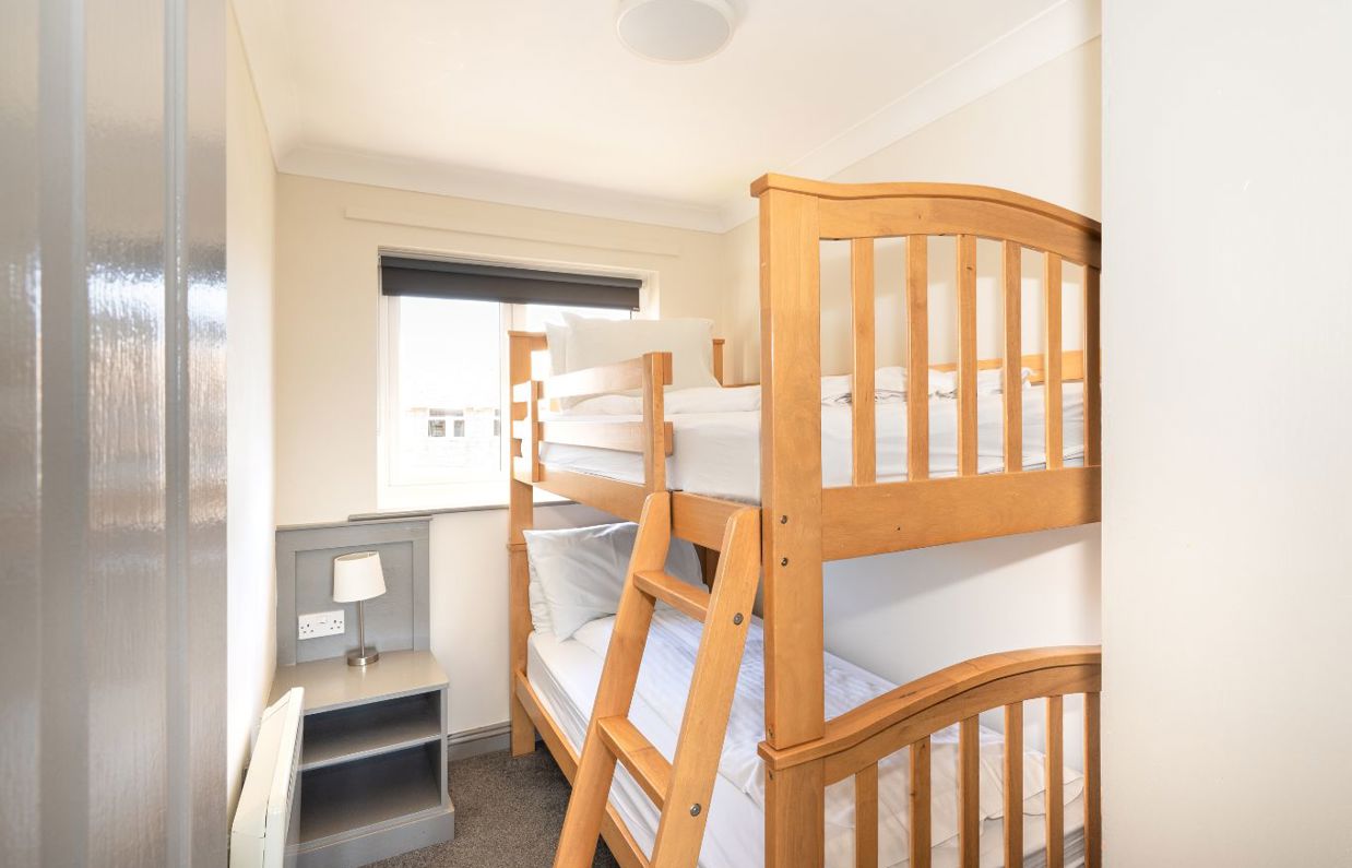 Internal of a Chesil Beach apartment bunk bedroom