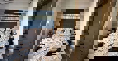 Internal of a Caravan Master Bedroom and Dressing Area