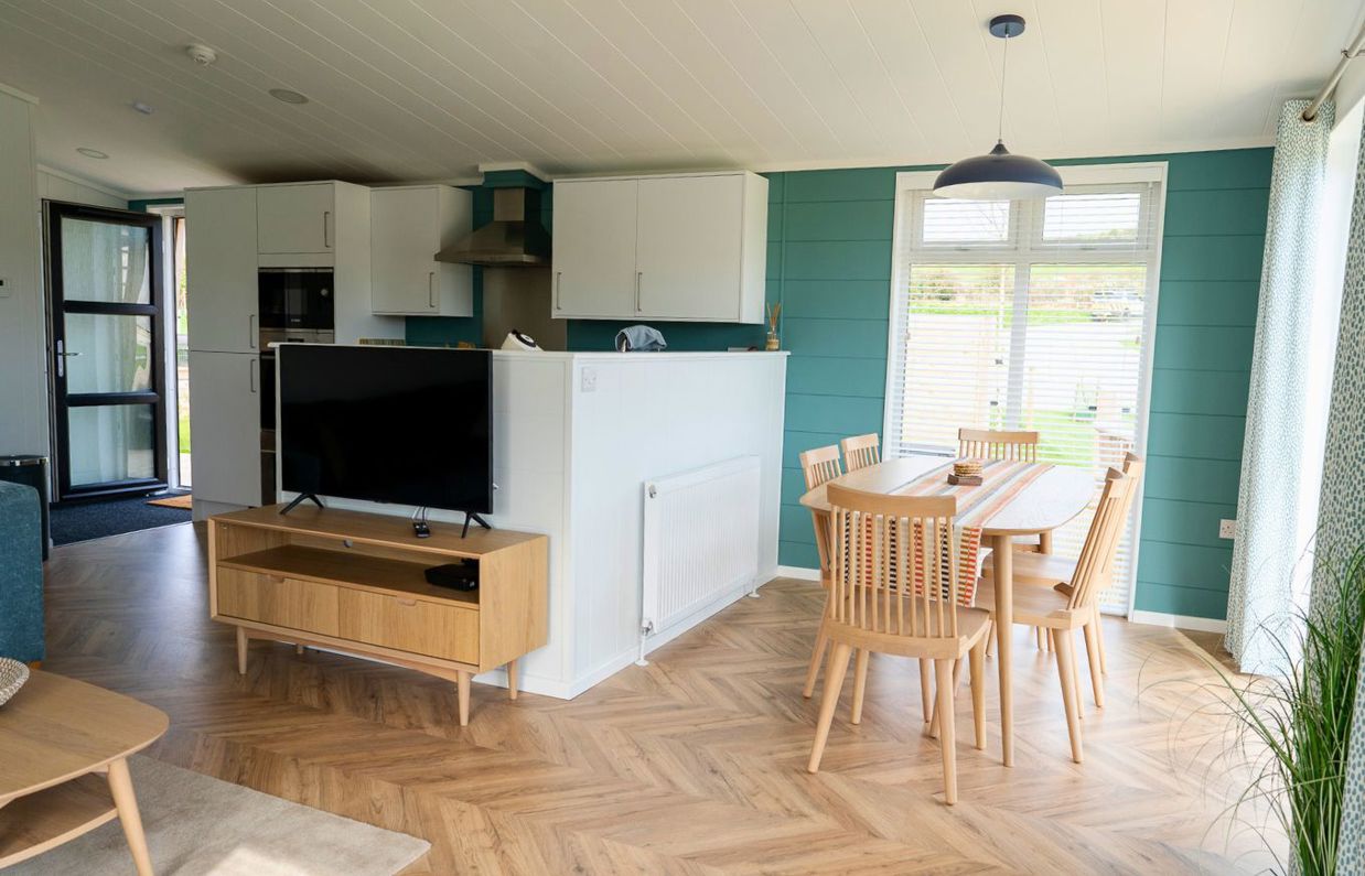 Internal of a luxury lodge open plan living space