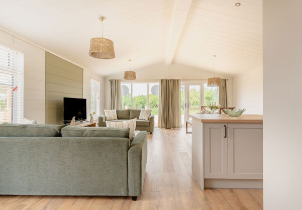 Internal of a luxury lodge open plan living space