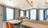 Internal of a caravan open plan living space