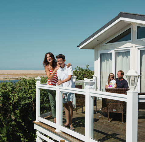 Family at chesil beach holiday park