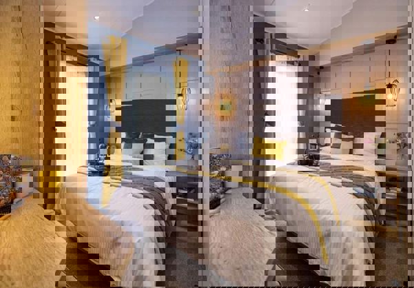 Internal of a Caravan Master Bedroom