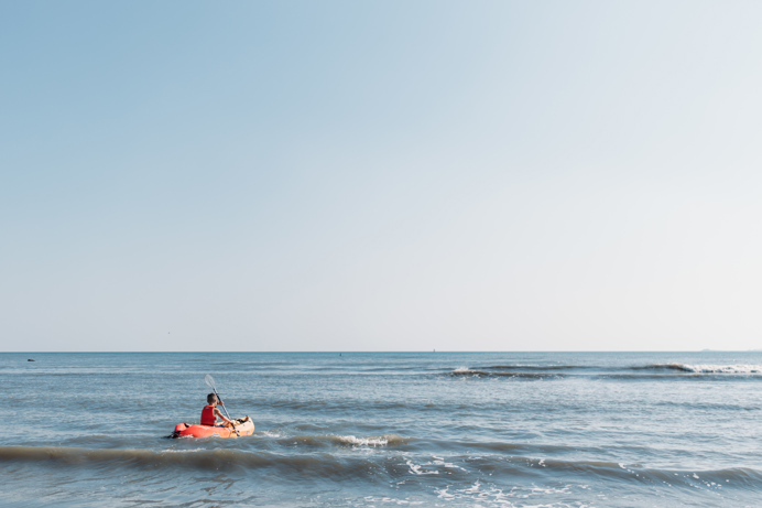 Kayaking on the sea