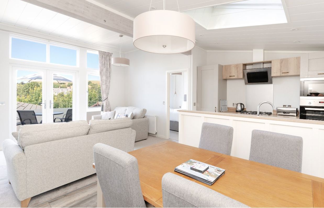 Internal of a lodge open plan living space