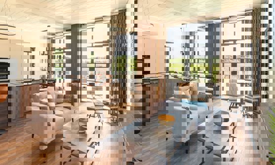 Interior of a Super Lodge Open Plan Living Area