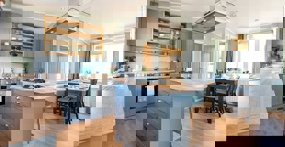 Internal of a Luxury Lodge Open Plan Kitchen Diner