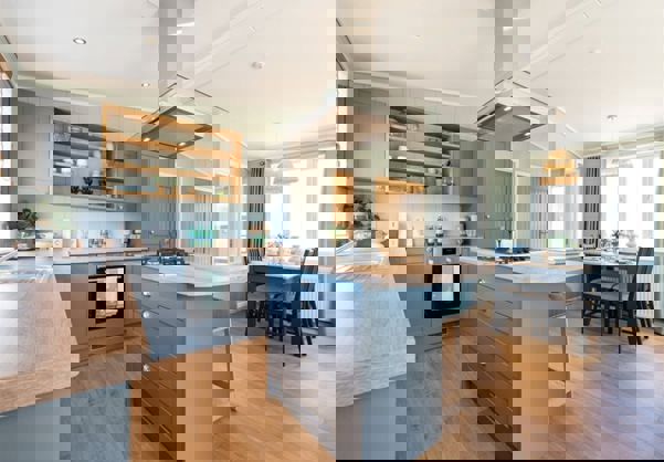 Internal of a Luxury Lodge Open Plan Kitchen Diner