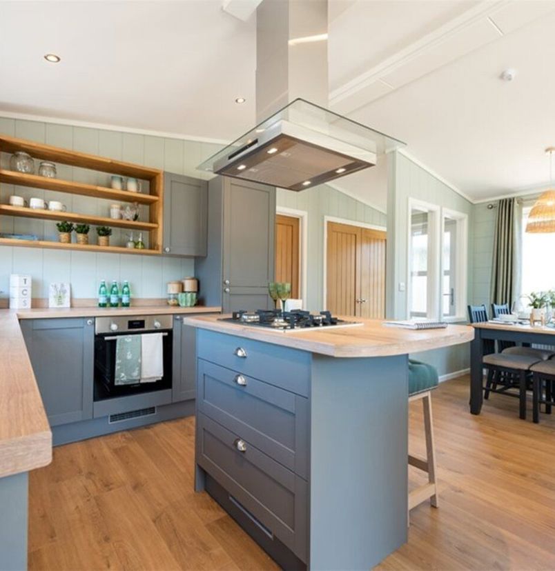 Internal of a Luxury Lodge Open Plan Kitchen Diner
