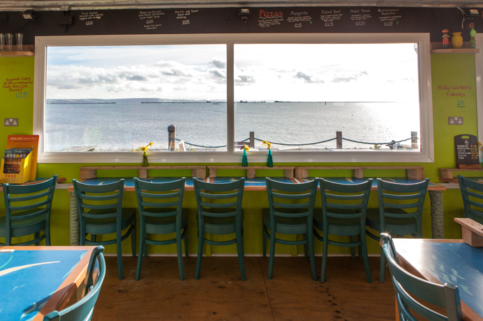 The internal of Billy Winters Restaurant looking out to sea