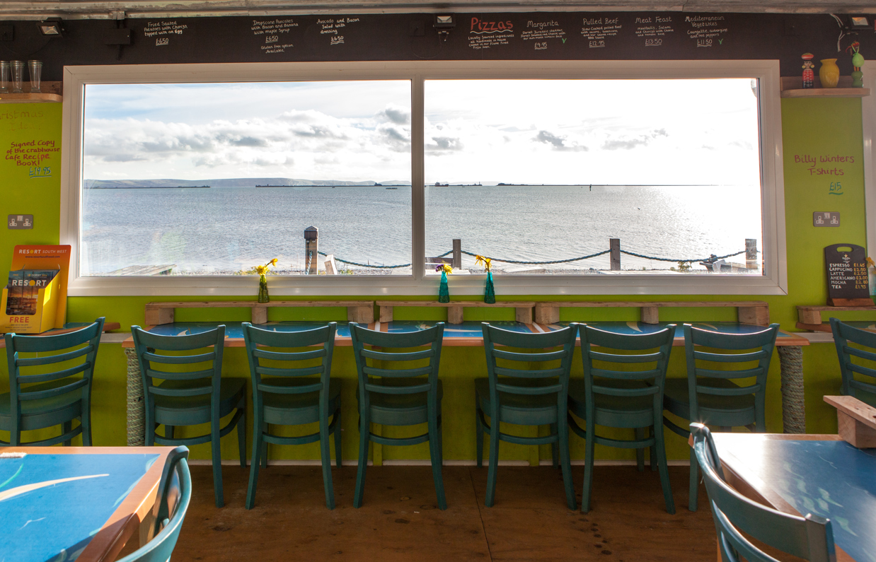 The internal of Billy Winters Restaurant looking out to sea