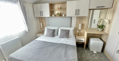 Internal of a caravan master bedroom