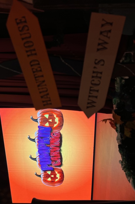 Pumpkin carving area 