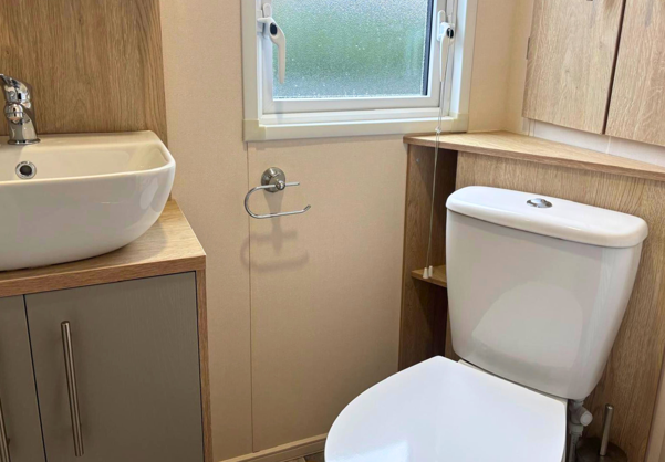 Internal of a caravan bathroom