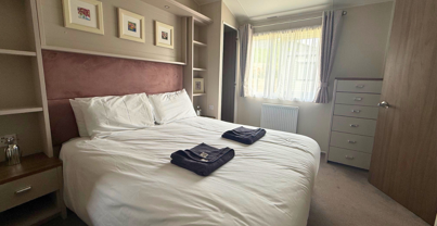 Internal of a caravan master bedroom
