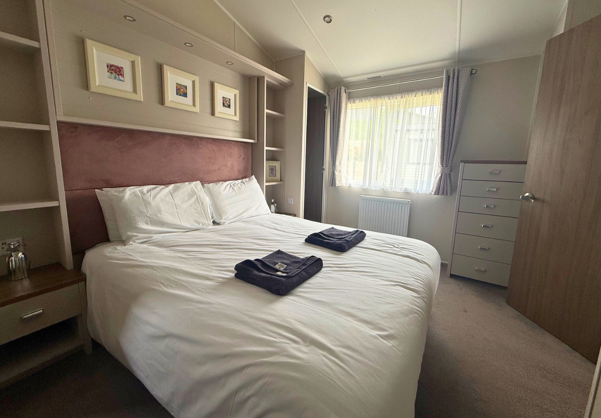 Internal of a caravan master bedroom