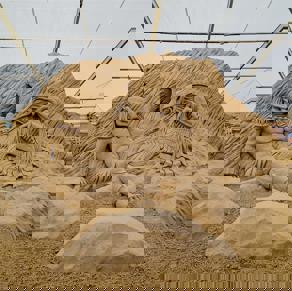 A large sculpture made out of sand