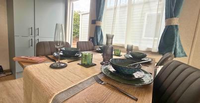 Internal of a caravan dining area