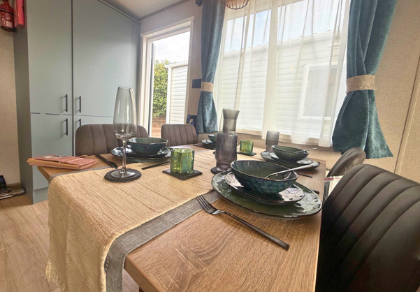 Internal of a caravan dining area
