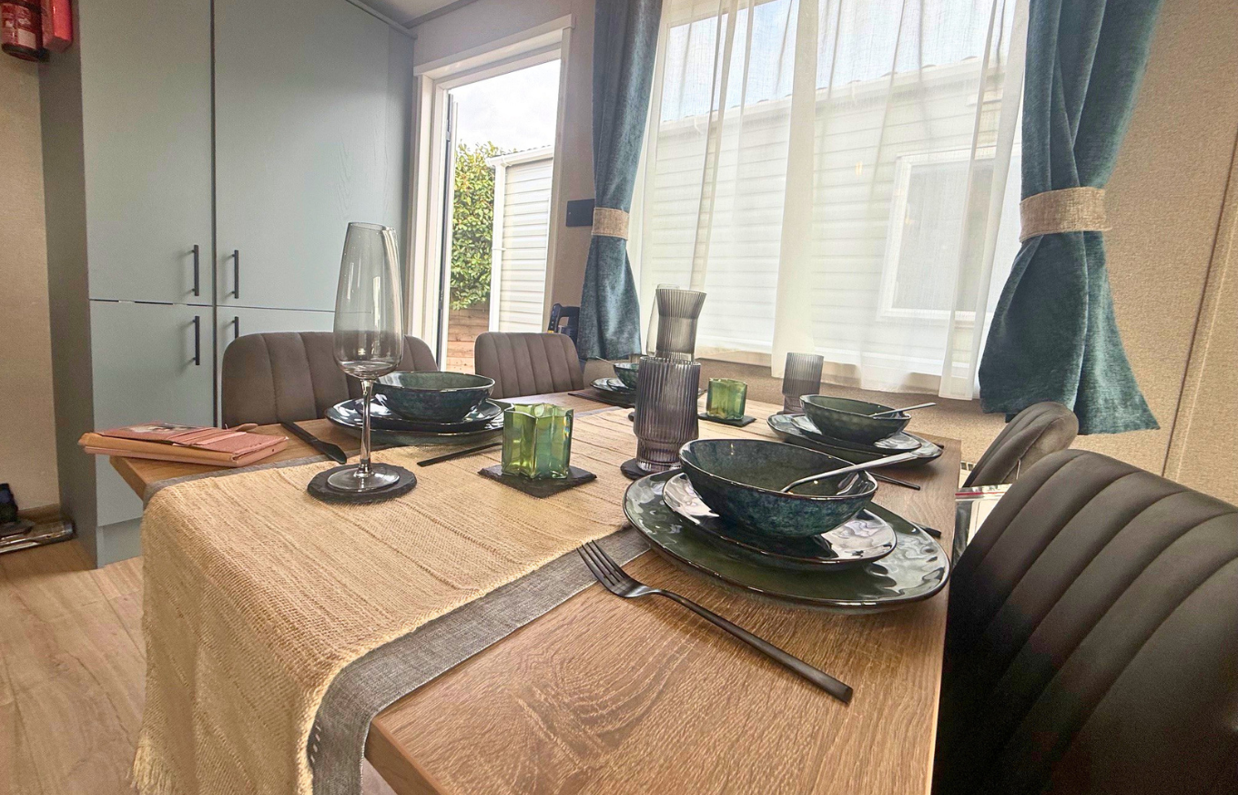 Internal of a caravan dining area