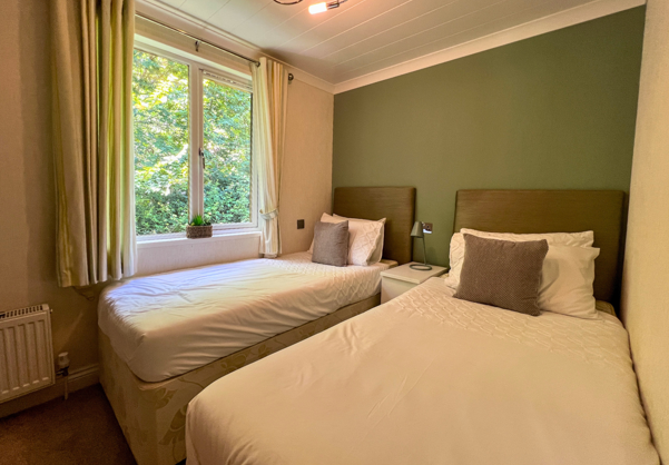 Internal of a lodge twin bedroom