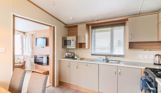 Internal of a caravan open plan living space