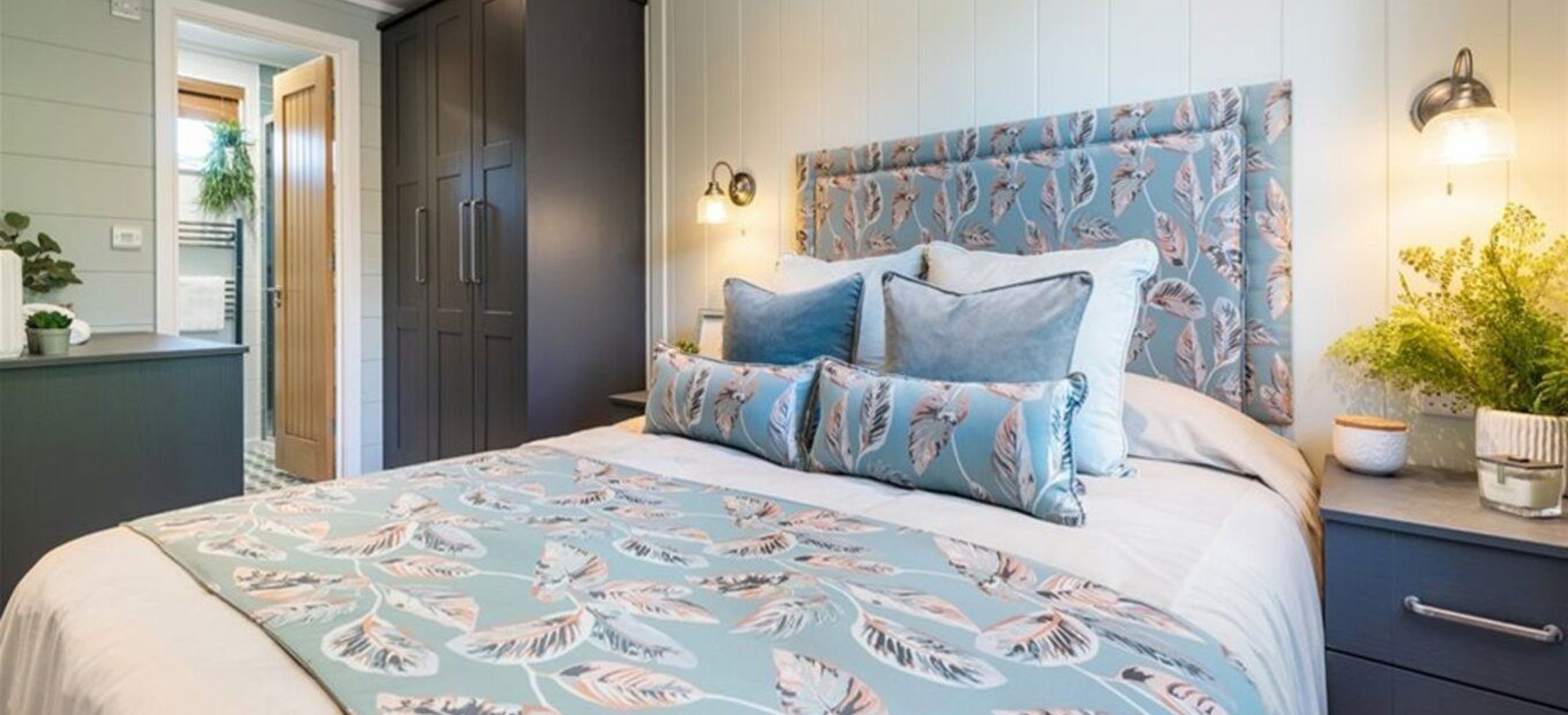 Internal of a Luxury Lodge Master Bedroom with Ensuite