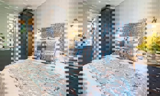 Internal of a Luxury Lodge Master Bedroom with Ensuite