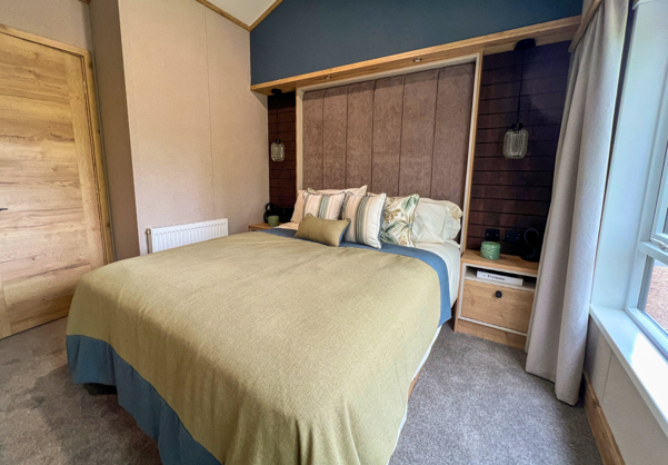 Internal of a caravan master bedroom