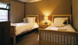 Internal of safari tent twin bedroom