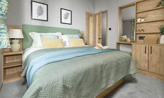 Internal of a lodge double bedroom