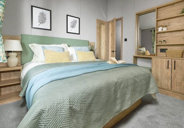 Internal of a lodge double bedroom