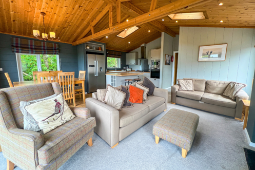 Internal of a luxury lodge open plan living space