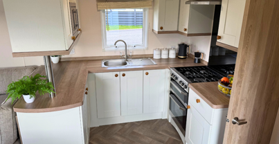 Internal of a caravan kitchen
