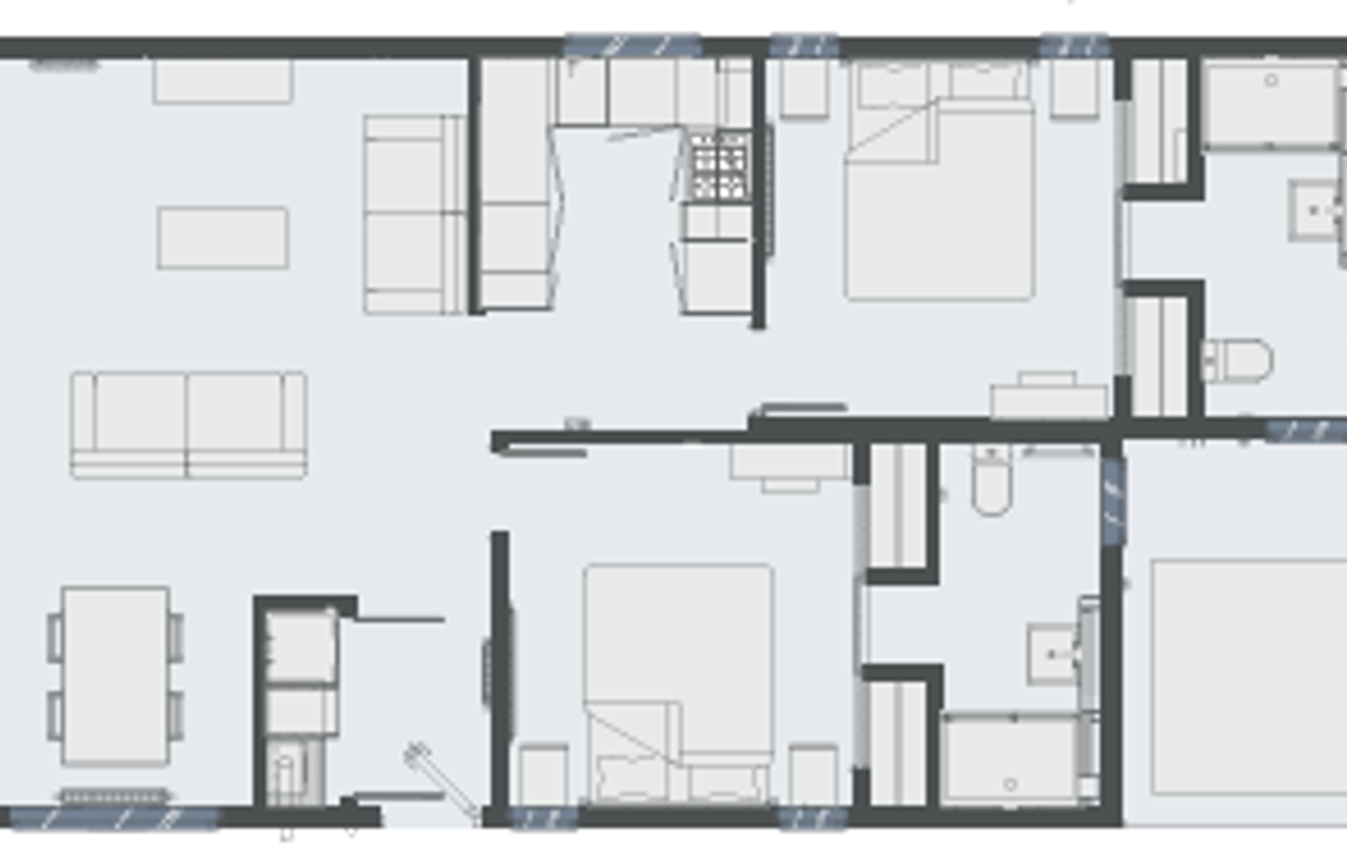 A representative floorplan of a lodge accommodation 