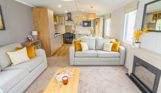 Internal of a caravan open plan living space