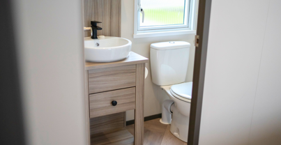 Internal of a caravan bathroom 