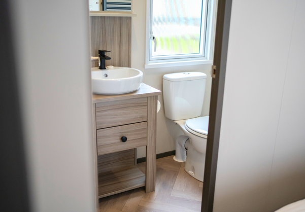 Internal of a caravan bathroom 