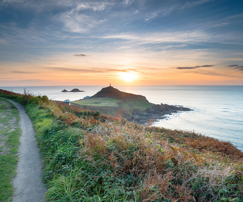 Coast Path in Cornwall with views the sea