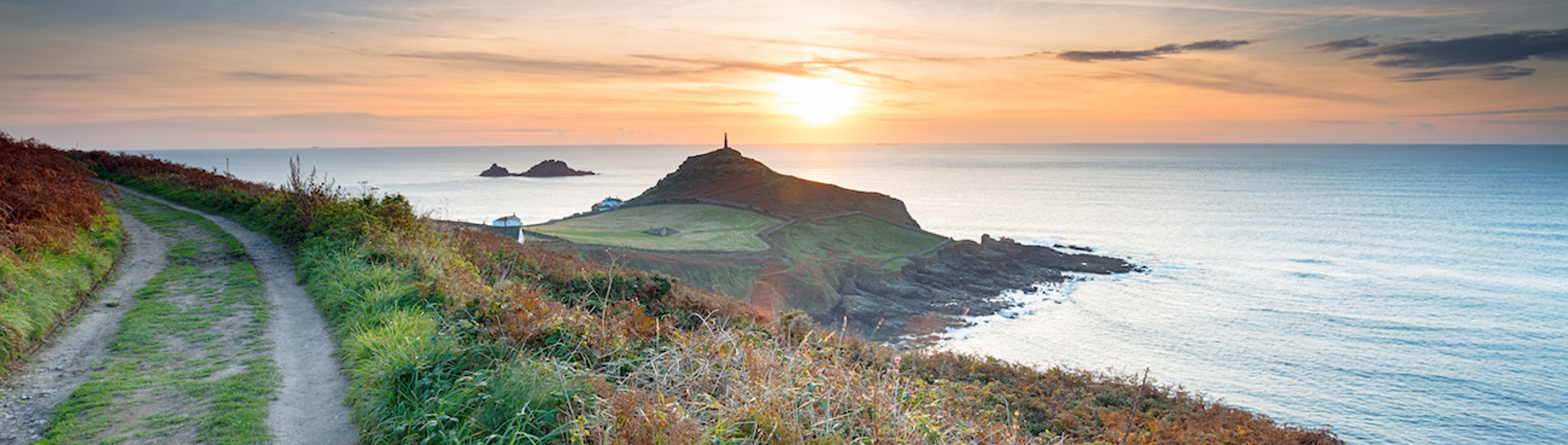 Coast Path in Cornwall with views the sea