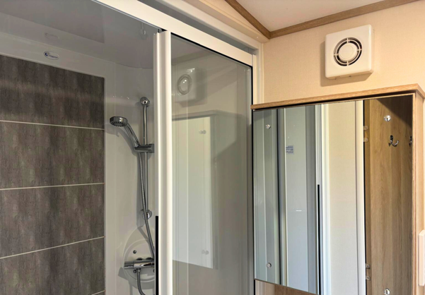 Internal of a caravan bathroom