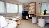 Internal of an accessible caravan spacious open plan living area 