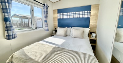 Internal of a caravan master bedroom