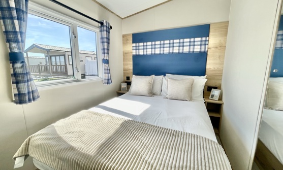 Internal of a caravan master bedroom