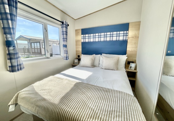 Internal of a caravan master bedroom
