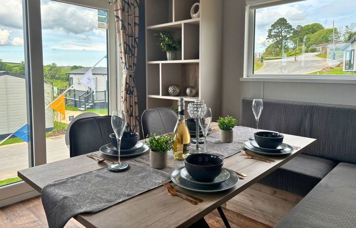 Internal of a lodge open plan dining table