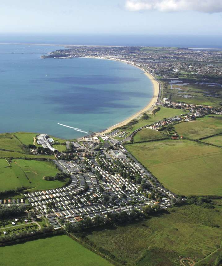 Birds eye view of Bowleaze Cove holiday Park and Spa and Weymouth