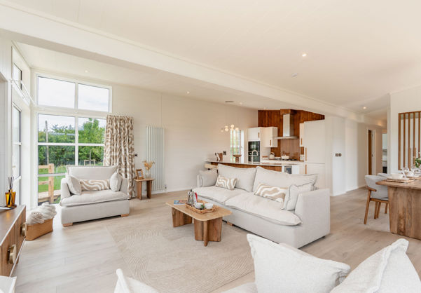 Internal of a luxury lodge open plan living space