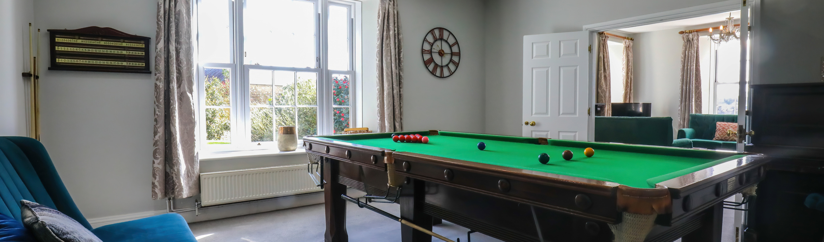 Internal of a manor house snooker room