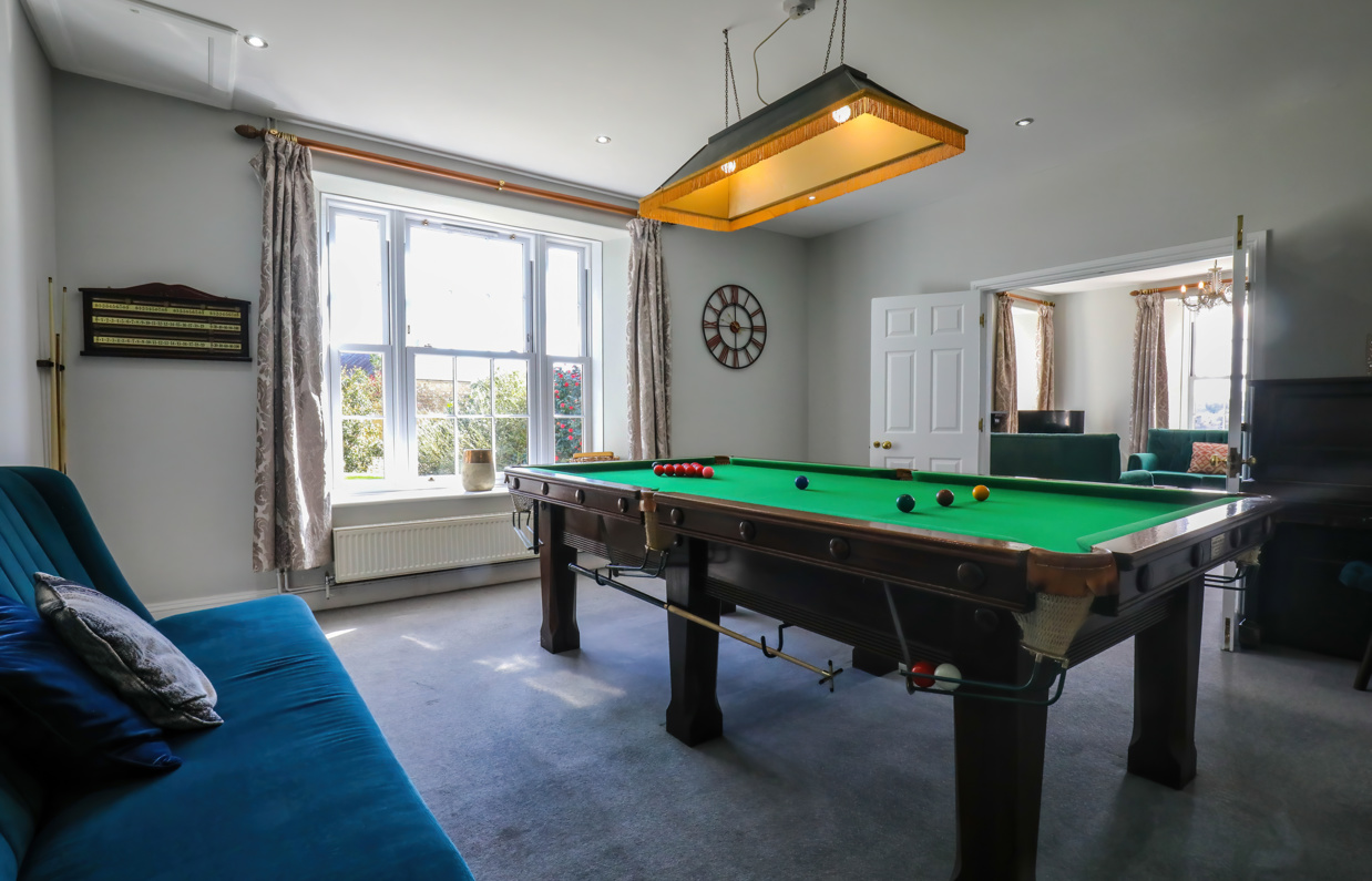 Internal of a manor house snooker room